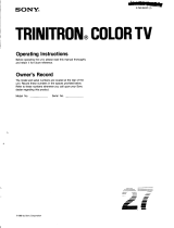 Sony CRT Television trinitron color tv User manual