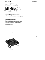 Sony BI-85 User manual