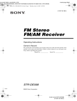 Sony STR-DE598 - A/v Receiver User manual