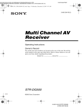 Sony STR-DG500 - Multi Channel Av Receiver User manual