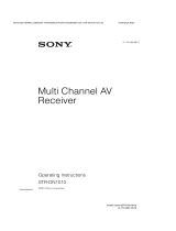 Sony STR-DN1010 - Multi Channel Av Receiver User manual