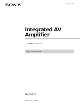 Sony TA-AV571 - Integrated A/v Amplifier User manual