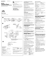 Sony WM-FX495 User manual