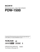 Sony XDCAM PDW-1500 User manual