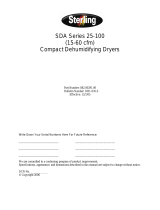 Sterling Dehumidifier SDA Series 25-100 User manual