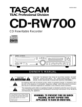 Tascam CD-RW700 Owner's manual