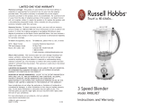 Toastmaster RHBLRET User manual