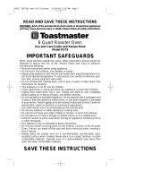 Toastmaster RST6 User manual