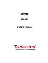 Transcend MP 840 User manual