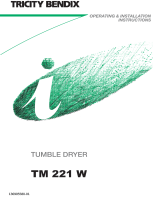 Tricity Bendix TM 221 W User manual