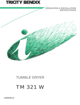 Tricity Bendix TM 321 W User manual