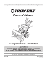 Troy-Bilt Polar Blast 3310 Snow Thrower User manual