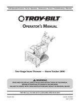 Troy-Bilt Storm Tracker 2890 Snow Thrower User manual