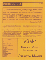 Vandersteen Audio VSM-1 User manual
