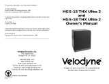 Velodyne HGS-15 THX User manual