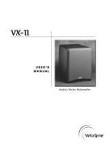 Velodyne Acoustics VX-11 User manual