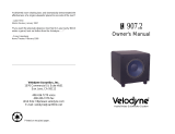 Velodyne VA-907 User manual