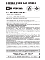 Verona Double Oven Gas Range VEFSGG 365 ND User manual