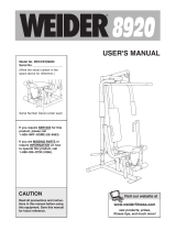 Weider WECCSY8920 User manual