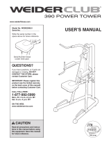 Weider CLUB 390 POWER TOWER BENCH WEBE2998 Owner's manual