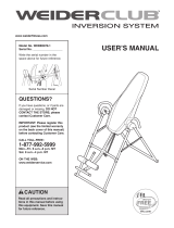 Weider CLUB INVERSION SYS BENCH WEBE0878 Owner's manual