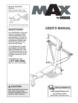 Weider MAX (No. WESY5942.1) User manual