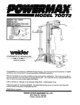 Weider POWERMAX HOME GYM 70072 User manual