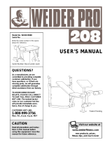 Weider Pro 208 User manual