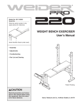 Weider PRO 220 WEIGHT BENCH EXERCISER 15029 User manual