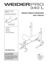 Weider PRO 340 L BENCH 15925 Owner's manual