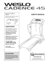 Weslo Cadence 45 Treadmill User manual