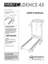 Weslo Cadence 45 Treadmill User manual