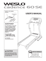 Weslo Cadence 60 Se Treadmill User manual