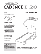 Weslo Cadence E-20 Treadmill User manual