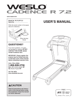 Weslo Cadence R 7.2 Treadmill User manual