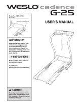 Weslo Cadence G25 Treadmill User manual