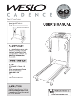 Weslo Cadence 6.0 Treadmill User manual