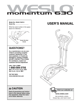 Weslo Momentum 620 Elliptical User manual