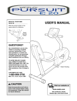 Weslo Pursuit E20 User manual