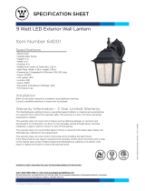 Westinghouse LED Exterior Wall Lantern 64001 User manual