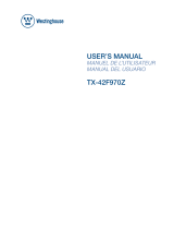 Westinghouse TX-42F970Z User manual