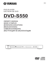 Yamaha DVD-S550 User manual