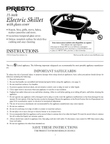 Presto Electric Skillet Operating instructions