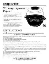 Presto Stirring Popcorn Popper User manual