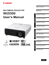 Canon REALiS LCOS WUX500 D Pro AV User manual