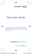 Alcatel OneTouch 903/903D Quick start guide