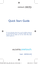 Alcatel One Touch 997D Ultra Quick start guide