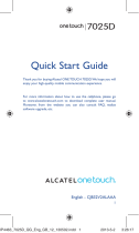 Alcatel OneTouch 7025D Quick start guide
