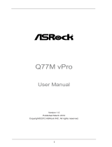 ASROCK Q77M vPro Owner's manual