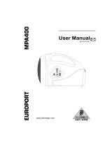 Behringer Europort MPA400 Owner's manual